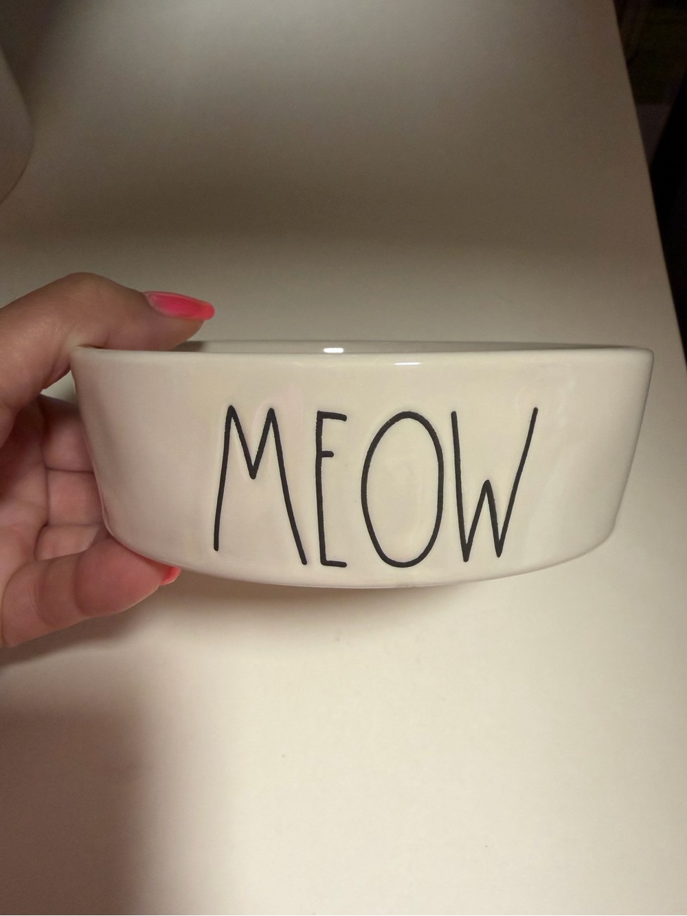 MEOW Ceramic Cat Bowl - White